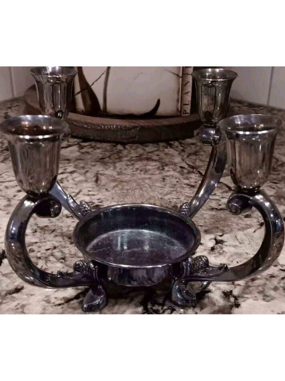 REED&BARTON Silverplate EPERGNE / Candlelabra Centerpiece 331 Unpolished Patina